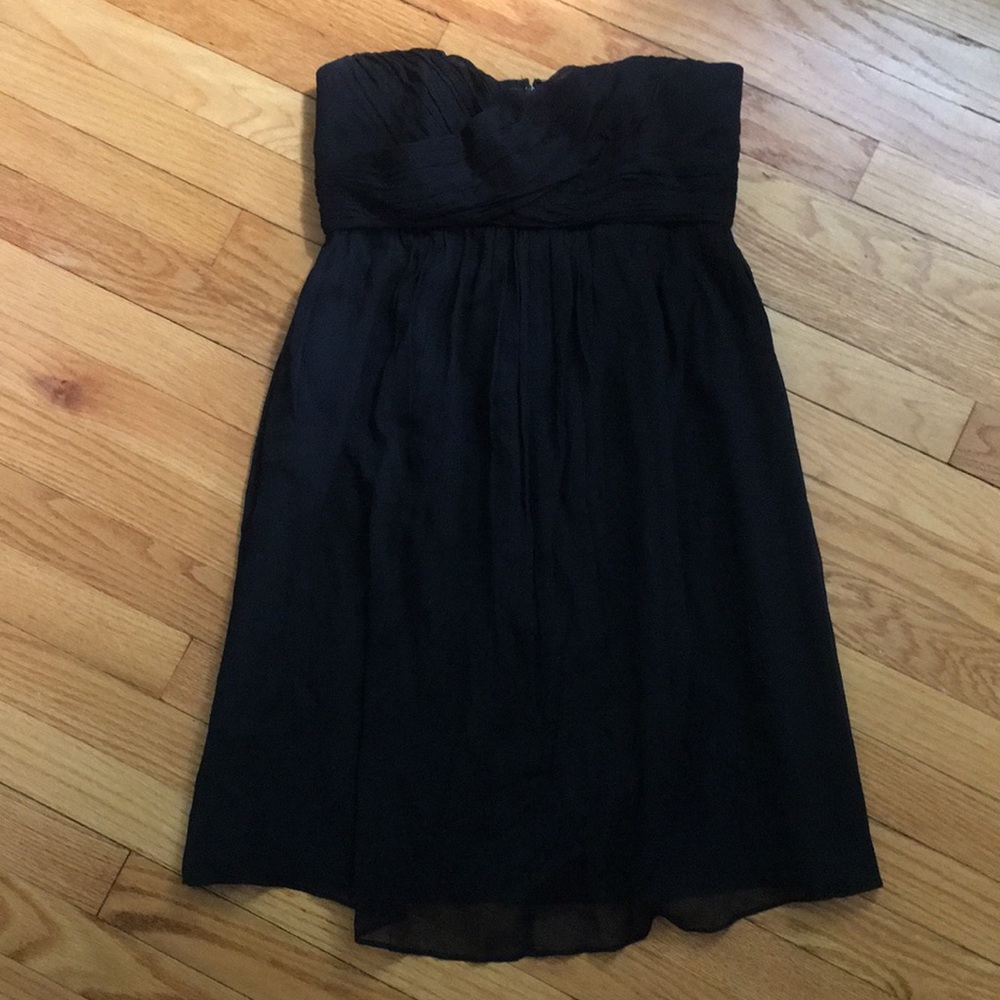 JCrew Black Silk Chiffon Dress size 4P